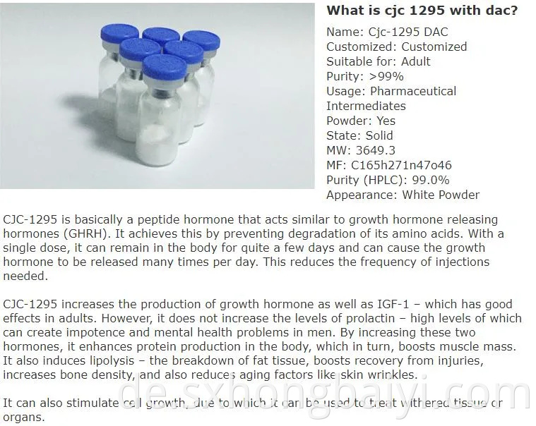 Hohe Qualität CJC-12-95 ohne DAC für Muskelwachstum CJC 12-95 ohne DAC (2 mg) Peptide